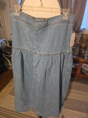 Denim Midi Skirt - Light Blue